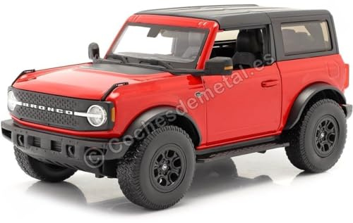 Maisto 531456 Ford Bronco Wildtrak 1:18 Scale Model Car, Red