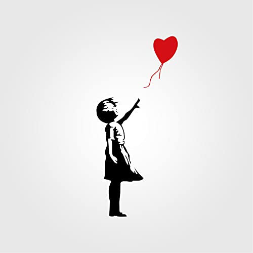 Gesar Adesivo Banksy - Bambina con Palloncino - Ragazza con Palloncino - Adesivo da Parete - Vinile - Ideale per decorare Pareti - Adesivo Interior design - Colore come da Immagine (38 X 84 Cm)