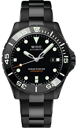 MIDO Ocean Star 600 Chronometer - Swiss Automatic Watch for Men - Black Dial - Case 43.5mm - M0266083305100