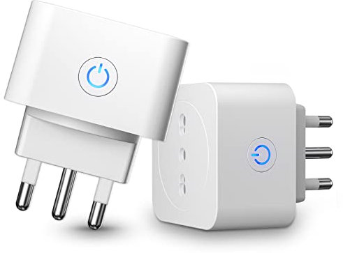 Presa Wifi Italiana 16A 3680W, Monitoraggio energetico Intelligente Smart Presa, Protezione Sovraccarico, Timer e Regolazione del Programma, Compatibile con Alexa & Google Home, 2 Pezzi