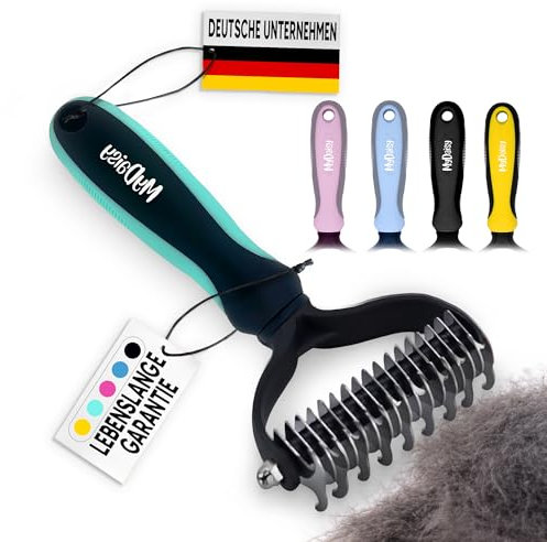 MYDAISY Hundebürste Unterwolle, Hundebürste Langhaar Unterwolle, Katzenbürste Langhaar, Hundekamm, Unterfellbürste Katze, Hunde Bürste, Unterfellbürste Hunde, Hundekamm Langhaar Turquoise