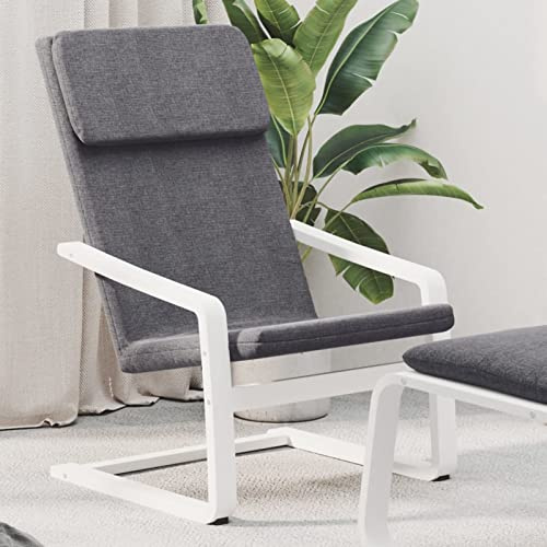Homgoday Sillón de relax, sillón de televisión, sillón reclinable, sillón individual, sillón de lectura, para salón, dormitorio, gris oscuro, tela