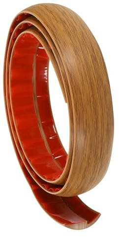 QUARKZMAN Striscia di Transizione Pavimento 3.3piedi Autoadesiva per Tappeti, Profilo di Finitura per Transizione Pavimento in Pvc da 1 Metro per Altezza Inferiore a 3mm, Legno Scuro