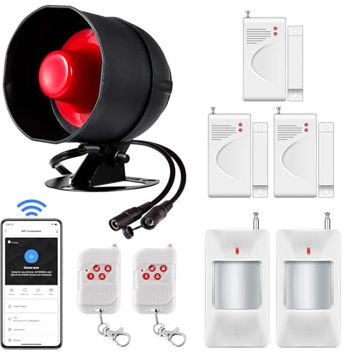 Sirene mit Fernsteuerung und Türmagnet, perfekt für Wohnungen und Private Häuser