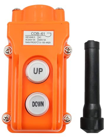 Sarini 2 Pezzi COB 61 Interruttore a Pulsante Pendente per Gru con Gru a Prova di Pioggia