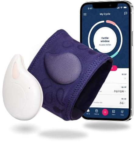 Tempdrop Ovulation & Fertility Cycle All-In-One Tracker | Monitors Basal Body Temperature During Sleep | Fertility & Menstrual Period Tracker with Armband, Wearable Sensor & Ovulation Tracker App
