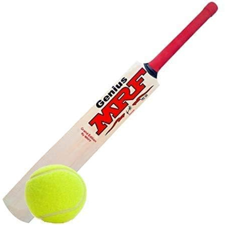 JaHaNa Sports Wooden Cricket Bat Popular Willow for Tennis, Rubber Ball (3 Number, Plain)