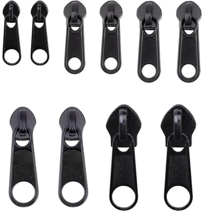 10 PCS Zipper Pull and Repair Kit for Clothes, Jeans, Coats, Jackets, Backpacks and Luggage - Detachable Replacement Pulls