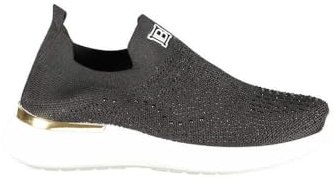 Laura Biagiotti Zapatillas Sneakers 8936 Blanco Tejido Elástico de Calcetín, Negro , 38 EU