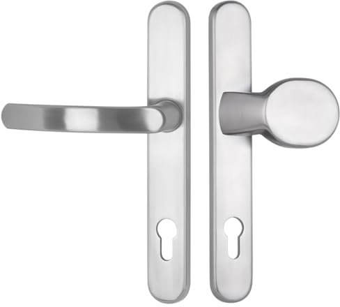 FELGNER Garniture à cadre étroit Siena | Garniture de porte à long noyau | Garniture interchangeable de haute qualité avec bouton et poignée | Ferrure de porte robuste pour cylindre profilé