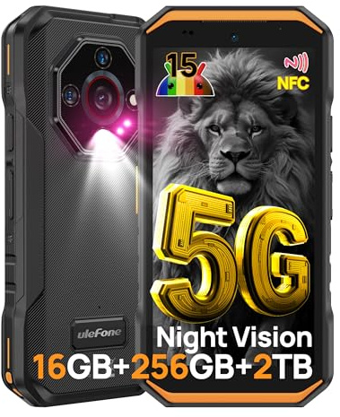 Ulefone Armor X32 Pro 5G Rugged Smartphone 2025, 16GB+256GB/SD-2TB Android 15, 64MP+16MP+25MP Visione Notturna 5500mAh 5.65 Telefono Indistruttibile, 3-Slots/Face ID/Fingerprint/GPS/OTG/NFC Arancione