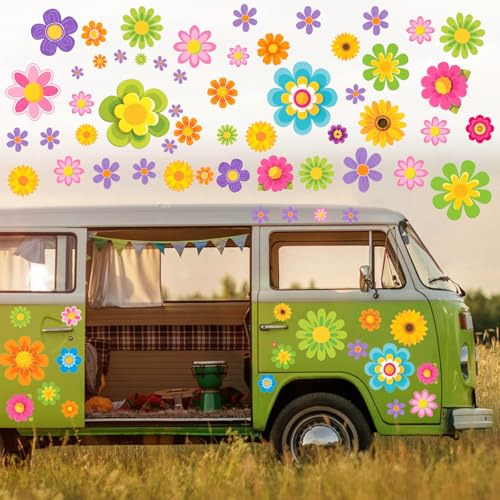 86PCS Pegatinas para Coche,Flor Adhesivo decorativo para coche Calcomanía De Coche Etiqueta Engomada del Coche Vinilo Autoadhesivo Sticker pegatina decorativo para la pared para Vehículos Todoterreno