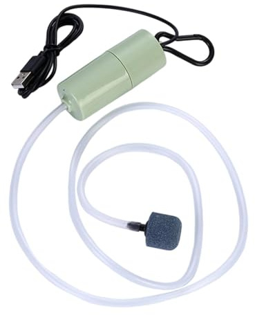 predolo Pompe à air USB pour Aquarium, aérateur Silencieux et Puissant pour Aquarium, avec Pierre à air et Tuyau.