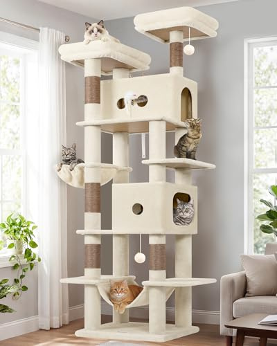 Globlazer S80B Árbol Rascador Beige XXL 204 cm Estable para 3-5 Grand Gatos