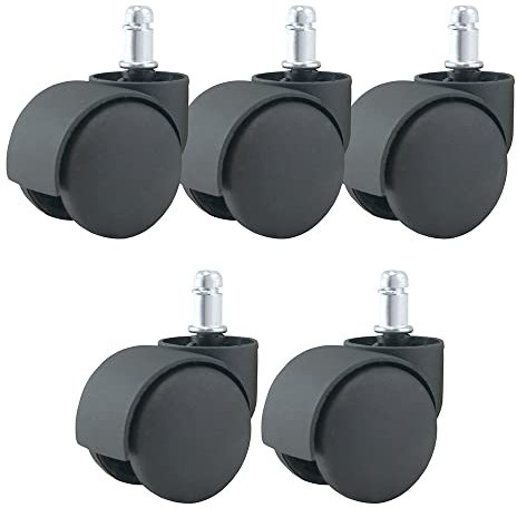 Waytex 78153 Universal Office Chair Castors Diameter 50mm - Black - Pack of 5