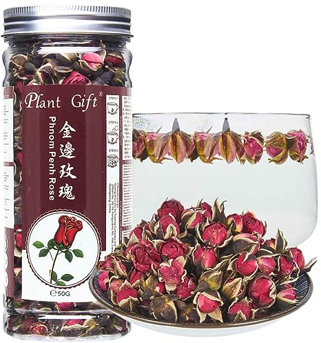 Plant Gift Rose Flower Tea 金边玫瑰 Thé de fleur rose (Phnom Penh Rose) Thé au début du thé Tea Naturel Bio Natural Thé de plantes, Soins de santé 50g / 1.76oz