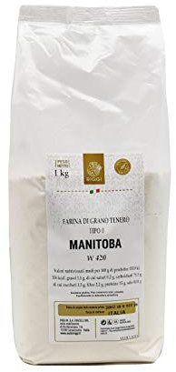 Farina di frumento tenero Manitoba W400 Kg.1 Molini Riggi