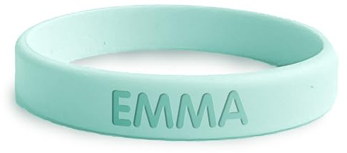 bienpegado Pulsera personalizada SOS para niños de silicona, ideal para salidas y paseos. En varios tamaños y colores. Resistente al agua y duradera. (Verde claro)