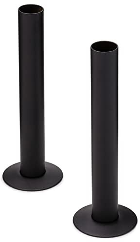Coperture per Tubi Radiatore in Nero Opaco con Collari e Valvola in Linea, Manicotto (130mm x 18mm)