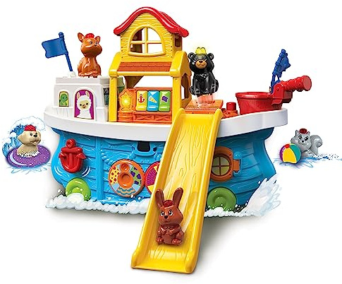 VTech - Arca de Baby animalitos Todos abordo, Juguete de Arrastre, Playset Interactivo para niños +1 año, Modo Barco y Modo casa, Versión ESP