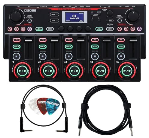 Boss RC-505 MkII Loop Station Bundle with Gearlux Instrument Cable, Patch Cable, and Picks