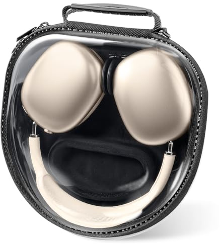 ProCase Kopfhörerhülle für die neuen AirPods Max, wasserdichte Kopfhörer Tasche mit Schlafmodus, staubdichte Tragetasche Reisetasche für AirPods Max Kopfhörer Etui -Schwarz