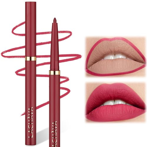 12 Colors Waterproof Nude Lip Liners Pencil - Matte Lip Liner Stain Long Lasting and Waterproof Lip Liner Pencil Non-Stick Cup for All Skin Types (#10, 7.3g)