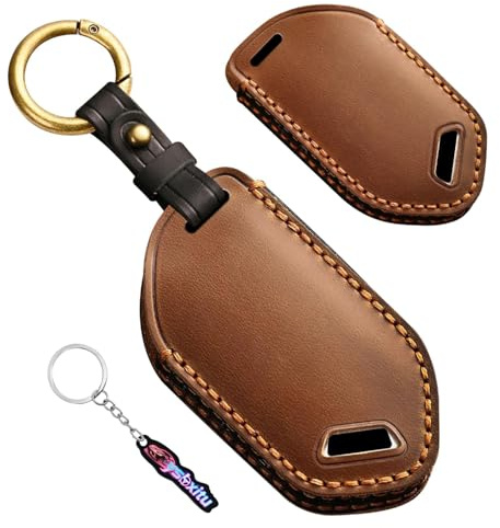 Ysbxitu för Kia bilnyckelfodral – läder nyckellåda keyless go skydd passar till Kia Telluride EV9 Picanto GT Line Sorento Sportage Carnival KX3 Seltos KX5 New K5 Smart Key Shell 5/6/7/8/9 knappar, 6