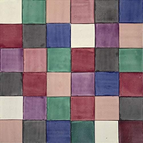 Cerames Lot de 30 carreaux de mosaïque Ciruela unis en carreaux de céramique mexicains Mexique pour cuisine, salle de bain, douche, crédence de cuisine - 10,5 x 10,5 cm
