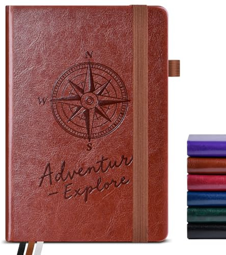 PAIBAS A5 Lined Journal, Leather Bound Notebook for Work & Travel 5.8×8.5 | Vintage Writing Journal for Women Men, 160 Pages, Hardcover Leather Notebook for Work, School, Travel, journaling,Daily Diary