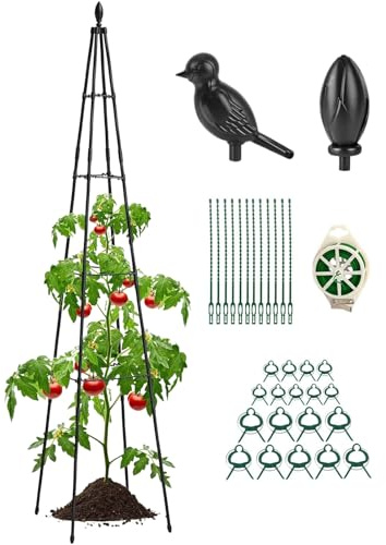 Enrejado de metal para jardín, soporte para plantas con ayuda para escalar, soporte para plantas de altura ajustable con estructura estable como accesorio de jardín para flores en macetas y