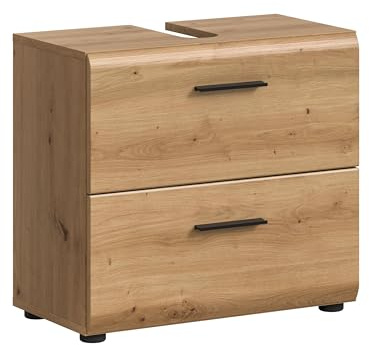 xonox.home Mobile lavabo Ice 60 x 54 x 60 cm in corpo e rovere frontale Artisan – Mobile da bagno moderno per lavabo, caldo e naturale