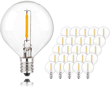 25 st G40 LED-ljusslinga for glödlampa, ersättning for 220V E12-sockel, glödlampa, trädgårdsdekoration(E12 110-130V_YES_1W)