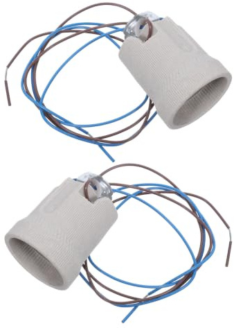 WESIEVYA 2 St Keramisk Lampfattning med Sladd Värmetålig Sockel för Glödlampa Kompatibel med LED och Standardlampor för DIY Belysning och Pendellampor