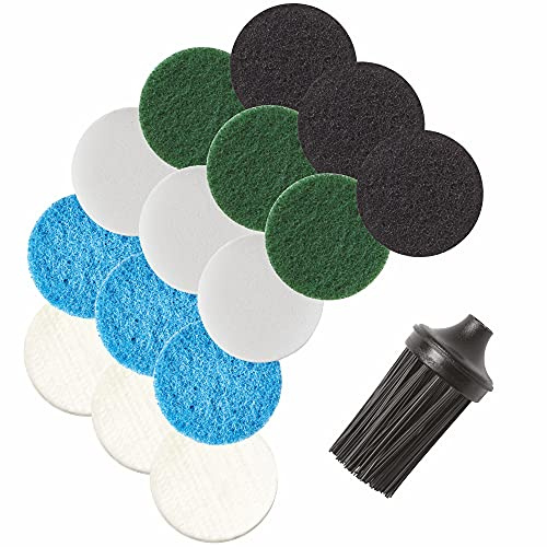 Dremel Versa Mega Kit de Accesorios - 16 Piezas (15 Almohadillas de Limpieza, 1 Cepillo de Esquina, Bolsa de Almacenamiento) - Blanco, Azul - plástico, cerdas de Metal