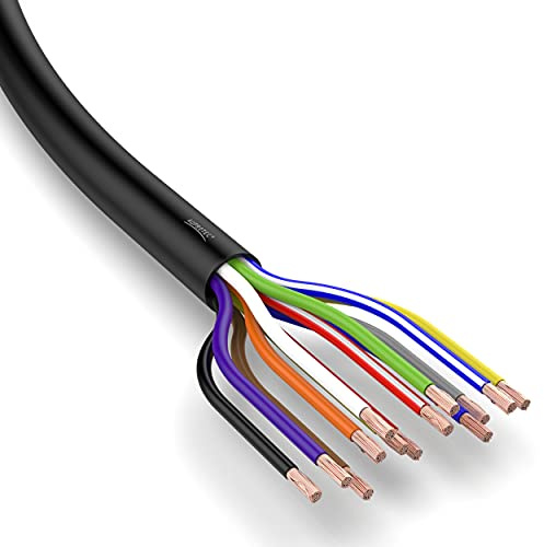 AUPROTEC KFZ Kabel 13x1,5 mm² 5m rund FLRYY I Rundkabel Fahrzeugkabel/Fahrzeugleitung Verschiedene Anwendungen I 13 poliges Kabel für Anhänger geeignet