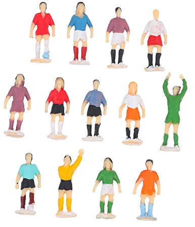 INOOMP Figure Decorativa Giocatore di Football 1/87 in Plastica Resistente Base Antiscivolo, Set 13 Pezzi per Decorazione Tavoli da Sabbia, Interni, Feste e Ufficio