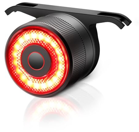 Fanale Posteriore per Bicicletta, Ricarica USB Fanale Posteriore Freno Intelligente,Luci Posteriori Intelligenti con Rilevamento Della Luce,Luminosità Regolabile con Stessa Funzione Frequenza
