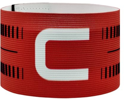Mezeic Captain Armband, Unisex C Captain Armbands Soccer Football Player Captain's Arm Bands Sport Team Training for Youth and Adult - Red