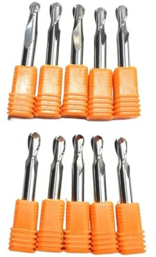 Schaftfräser mit Kugelkopf 6 mm * 15 mm – 10 Stück Vollhartmetall-Wolfram-Schaftfräser, Holzbearbeitung, Fräsen, 2-schneidiger Kugelfräser, Reliefskulptur