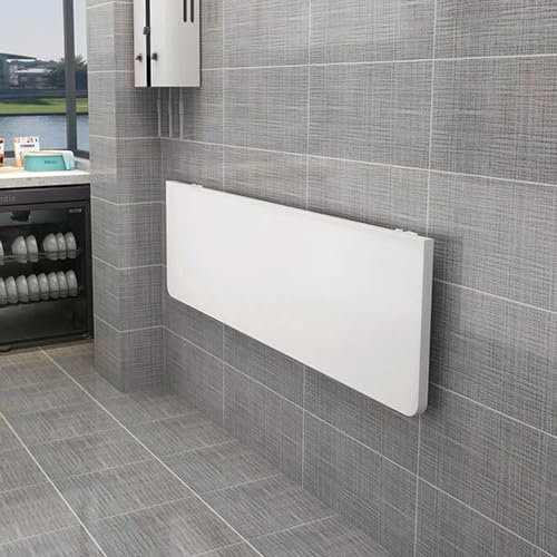 HUOLE Mesa de Comedor,Mesa Plegable de Pared,Mesa Plegable de Madera, mesas de Comedor multifuncionales,Escritorio de Ordenador,Ahorro de espacio-60 * 30 * 1,6 cm-Blanco