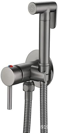 Doccino Bidet Per Wc Con Miscelatore Maniglia Singola Ottone Spruzzatore Portatile Per Bidet Acqua Calda E Fredda Multifunzione grigio Canna Di Fucile