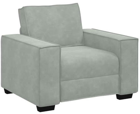 vidaXL Sessel Hellgrau 60 cm Samt, Sofa, Loungesessel, Relaxsessel, Einzelsofa, Fernsehsessel, TV-Sessel, Einsitzer-Sofa, Einsitzer-Couch, Samtsessel