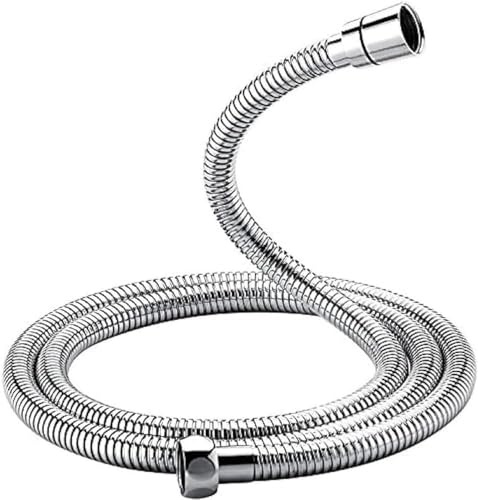 GRIFEMA Tubo Doccia 3 m - Flessibile Doccia in Acciaio Inox (G1/2 pollici, 300 CM) Anti-Piega & Antigoccia, Ricambio Resistente con Connettori in Ottone e Guarnizioni, Finitura Cromata Argento