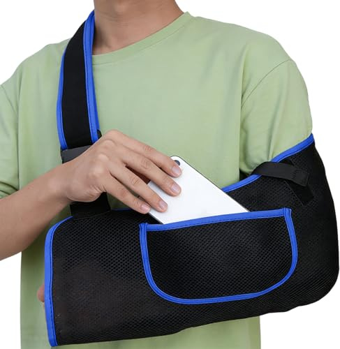Arm Sling For Men Women With Enhanced Size,Reversible Adjustable Arm Sling For Shoulder Injury,Sling Immobilizer With Neck Pad,Left Right Sling For Arm Support For Shoulder,Wrist Injury, Collarbone