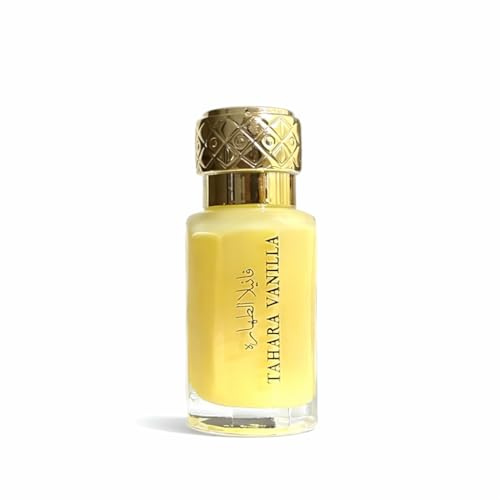Musc Tahara vanilj Dubai blomma 12 ml | Musk intim kvinna, vit mysk, orientalisk mjuk och sensuell, original damparfym, 8 cm, tillverkad i UAE