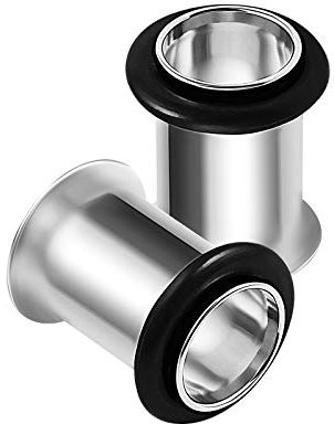 KJM FASHION 2 STK Chirurgenstahl 7 mm 1gauge Single Flared Tunnel Ohr Flesh Tunnel Ohrringe Plug Stecker Dehner Piercing Schmuck 1783