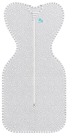 Love To Dream Pucksack, Bambus-Viskose, Neugeboren (2,2-3,8kg), ideal für Moderate Temperaturen 20-24°C, Arme hoch Position, Von Hebammen empfohlen, einfaches Windelwechseln, Schlafsack Grau