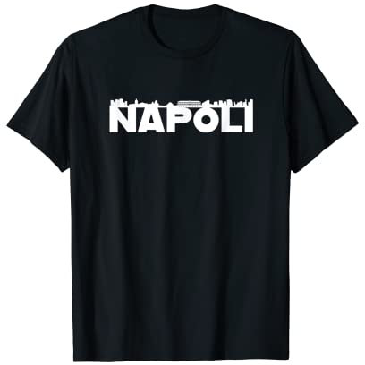 Napoli Italien City Skyline Silhouette Umrissskizze T-Shirt