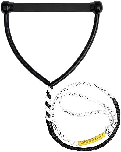 MESLE Wasserskihantel Pro Slalom, Monoski-Wettkampfhantel, 12'-13' Gummi-Griff, Durchmesser 27 mm, schwarz weiß